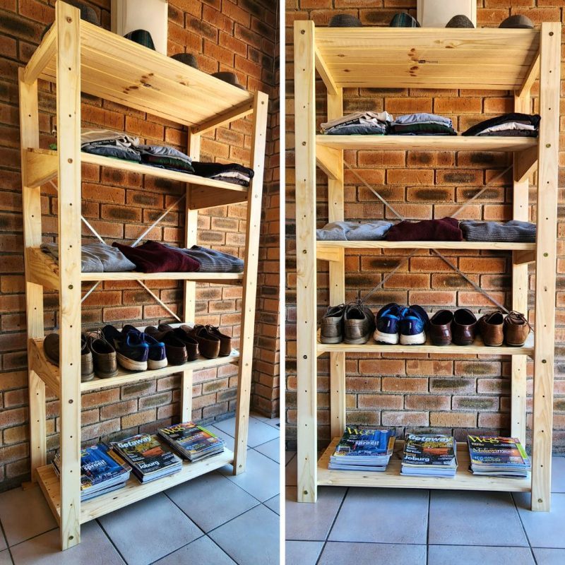 1Bay Angled Shelving Unit DIYKit Cape Timber Shelving