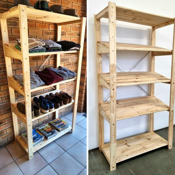 1Bay Angled Shelving Unit DIYKit Cape Timber Shelving