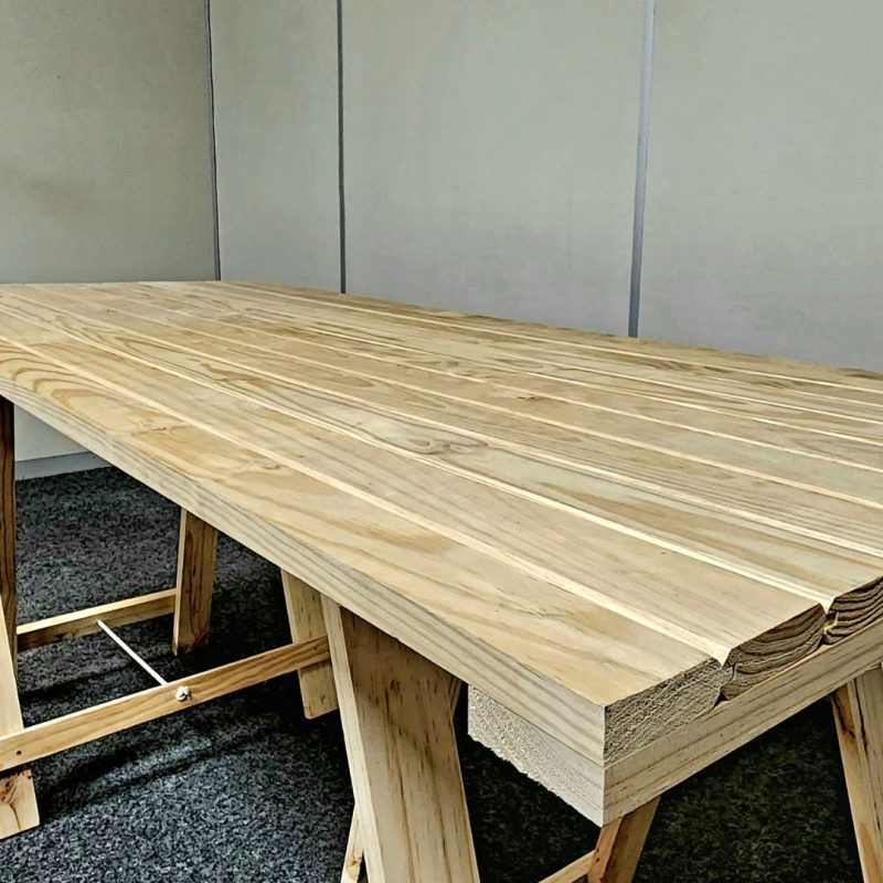 Trestle Table Cape Timber Shelving